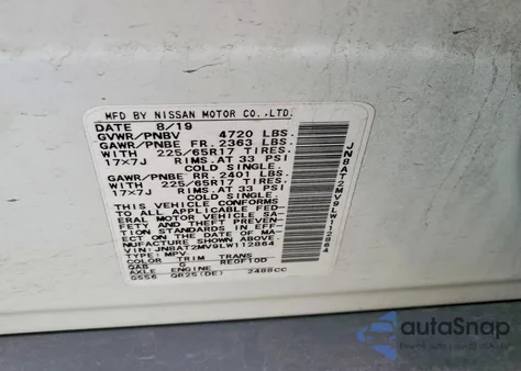 2020 Nissan Rogue Sv z USA, uszkodzony, nr VIN JN8AT2MV9LW112864